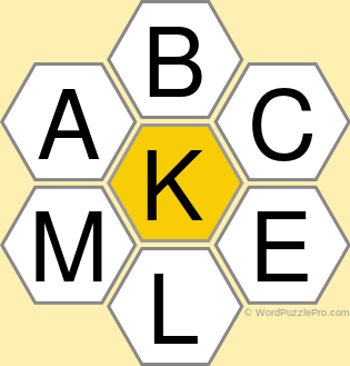 Spelling Bee &#34;Hive&#34; Board for May 24, 2018