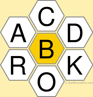 Spelling Bee &#34;Hive&#34; Board for August 31, 2018