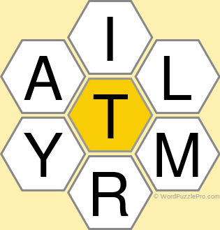 Spelling Bee &#34;Hive&#34; Board for October 14, 2018