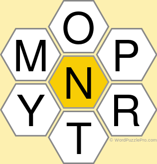 Spelling Bee &#34;Hive&#34; Board for December 21, 2018