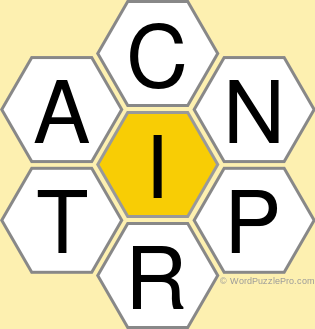 Spelling Bee &#34;Hive&#34; Board for March 23, 2019