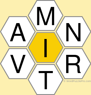 Spelling Bee &#34;Hive&#34; Board for May 15, 2019