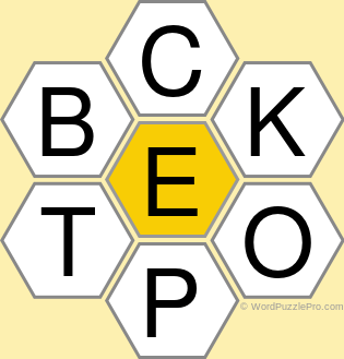 Spelling Bee &#34;Hive&#34; Board for August 27, 2019