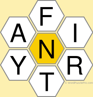 Spelling Bee &#34;Hive&#34; Board for September 29, 2019