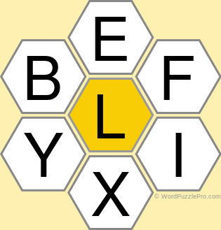 Spelling Bee &#34;Hive&#34; Board for October 22, 2019