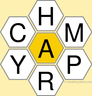 Spelling Bee &#34;Hive&#34; Board for December 3, 2019