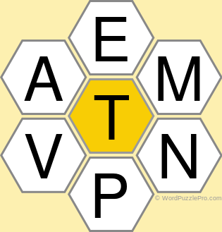 Spelling Bee &#34;Hive&#34; Board for December 6, 2019