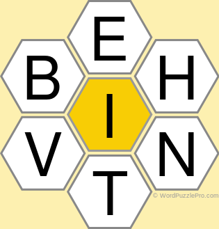 Spelling Bee &#34;Hive&#34; Board for February 5, 2020