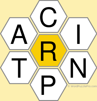 Spelling Bee &#34;Hive&#34; Board for March 11, 2020