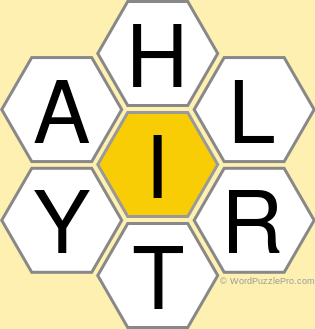 Spelling Bee &#34;Hive&#34; Board for March 30, 2020