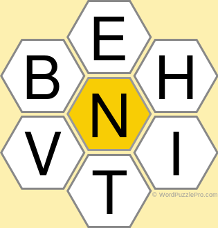 Spelling Bee &#34;Hive&#34; Board for June 20, 2020