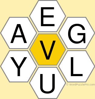 Spelling Bee &#34;Hive&#34; Board for February 15, 2021