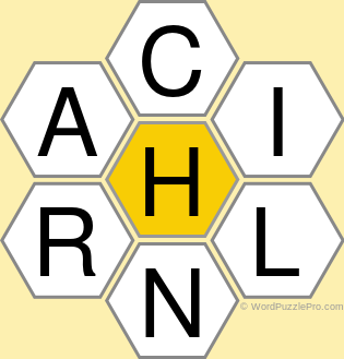 Spelling Bee &#34;Hive&#34; Board for February 24, 2021