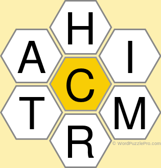 Spelling Bee &#34;Hive&#34; Board for March 5, 2021