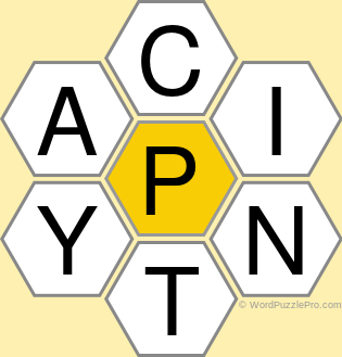 Spelling Bee &#34;Hive&#34; Board for April 5, 2021