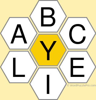 Spelling Bee &#34;Hive&#34; Board for February 17, 2022