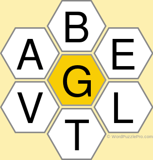 Spelling Bee &#34;Hive&#34; Board for April 7, 2022